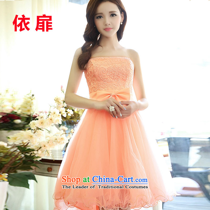 According to the red short, check bon bon skirt upscale dinner dress bride anointed chest bows services bridesmaid dress small dress according to check the S, purple 520D shopping on the Internet has been pressed.