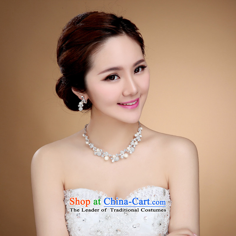 Korean-style water drilling bride necklace earrings ii kit Korean wedding accessories marriage jewelry to tone Connie jewelry I (dayinni) , , , shopping on the Internet