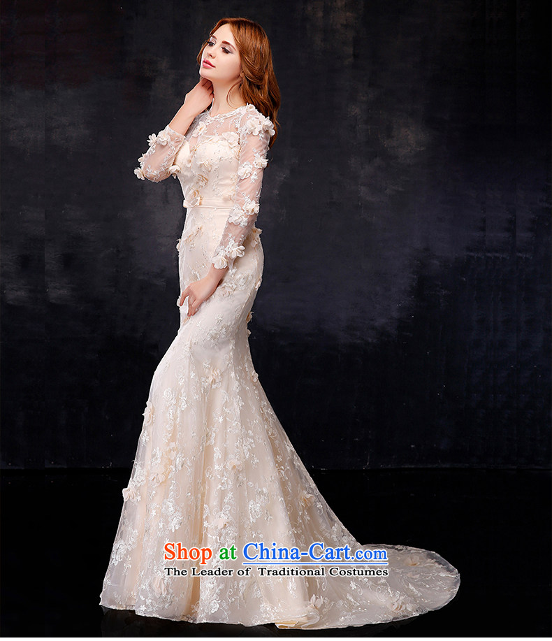 Embroidered is the new Korean brides 2015-dimensional flowers shoulders crowsfoot champagne color wedding dresses in the main picture style XL Photo, prices, brand platters! The elections are supplied in the national character of distribution, so action, buy now enjoy more preferential! As soon as possible.