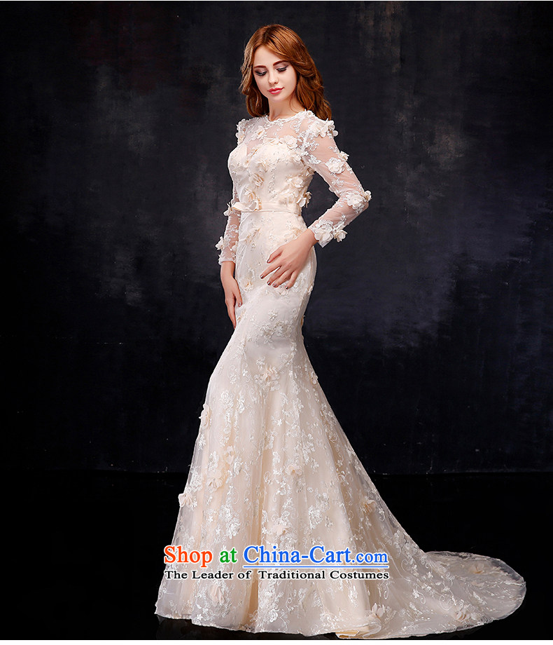 Embroidered is the new Korean brides 2015-dimensional flowers shoulders crowsfoot champagne color wedding dresses in the main picture style XL Photo, prices, brand platters! The elections are supplied in the national character of distribution, so action, buy now enjoy more preferential! As soon as possible.