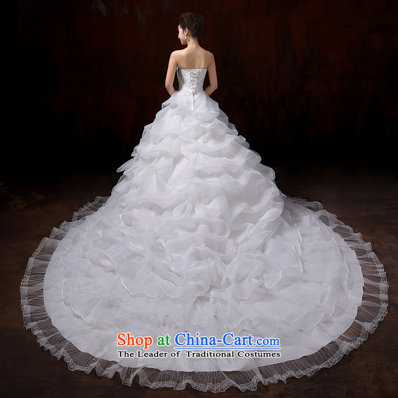 2015 new wedding dresses autumn and winter Princess Korean sexy body of binding with elegant large trailing white wedding XL, up to the sound stephanie (dayinni) , , , shopping on the Internet