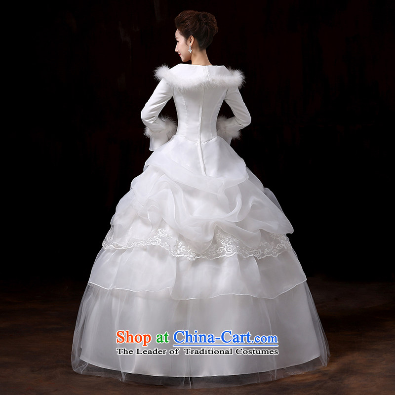 Wedding dress 2015 new winter thick align to bon bon skirt wedding marriages long-sleeved plus cotton white XXL, wedding to tone (dayinni ni) , , , shopping on the Internet