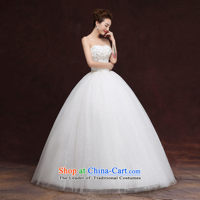 Rain-sang yi 2015 autumn and winter new bride Korean wiping the chest code Diamond Flower to align with the video   thin wedding dresses HS936 White M rain-sang Yi shopping on the Internet has been pressed.