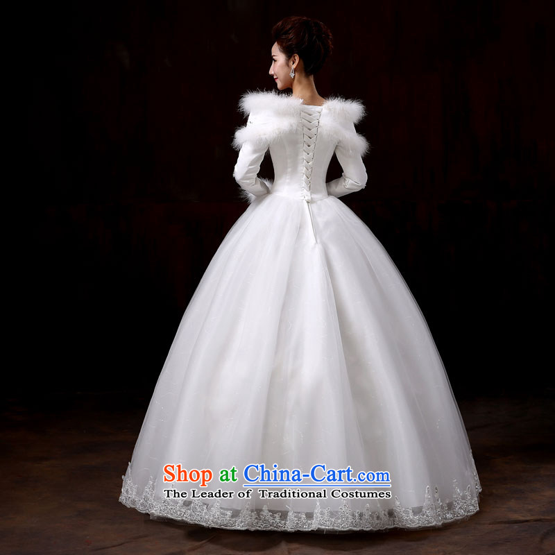 Korean 2015 new graphics wedding dresses thin white long-sleeved winter autumn and winter for the Korean version of gross white S, to sound (dayinni ni) , , , shopping on the Internet