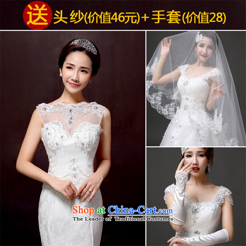 2015 Long one HUNNZ field shoulder elegant lace Foutune of white minimalist bride Sau San wedding white S,HUNNZ,,, shopping on the Internet