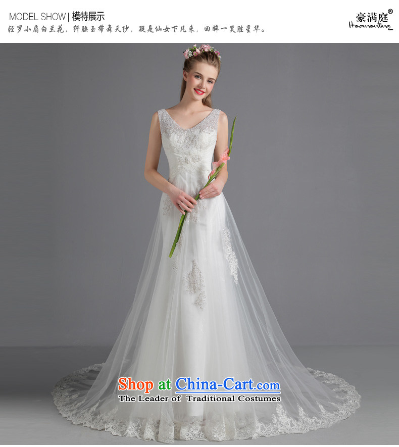 2015 Autumn new wedding dress shoulders v-neck won with minimalist Sau San wedding long tail marriages custom white S picture, prices, brand platters! The elections are supplied in the national character of distribution, so action, buy now enjoy more preferential! As soon as possible.