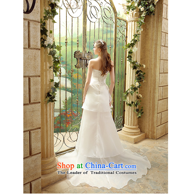 The beautiful yarn and before the chest and package after short wedding dress marriage drag Sau San tie video thin stylish and simple atmosphere will drink clothing new 2015 White S, the beautiful yarn (nameilisha) , , , shopping on the Internet
