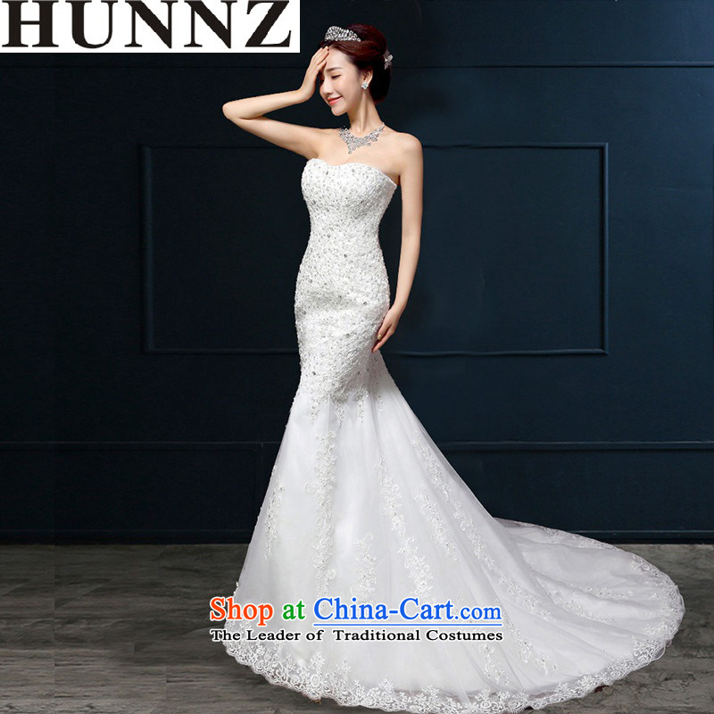 2015 Long dresses HUNNZ lace elegant anointed chest Foutune of spring and summer wedding white bride Sau San M,HUNNZ,,, shopping on the Internet