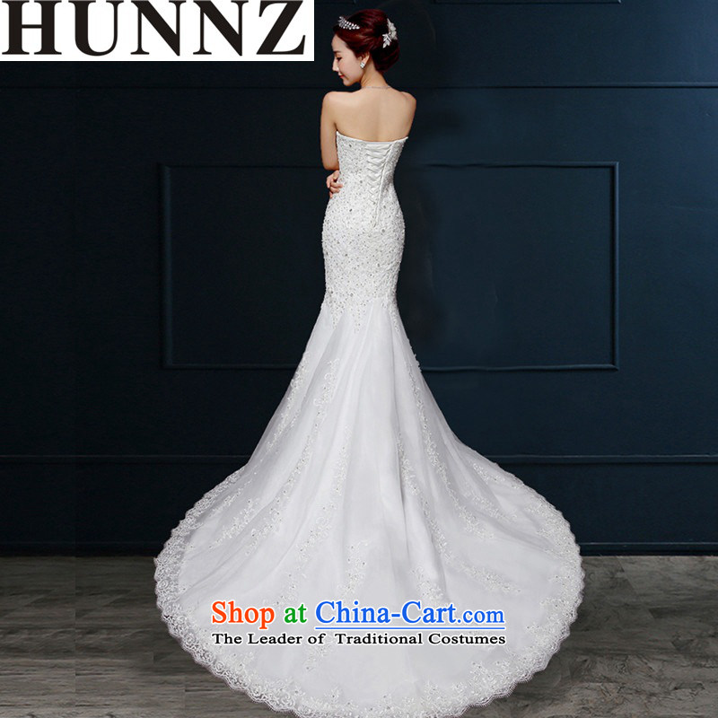 2015 Long dresses HUNNZ lace elegant anointed chest Foutune of spring and summer wedding white bride Sau San M,HUNNZ,,, shopping on the Internet