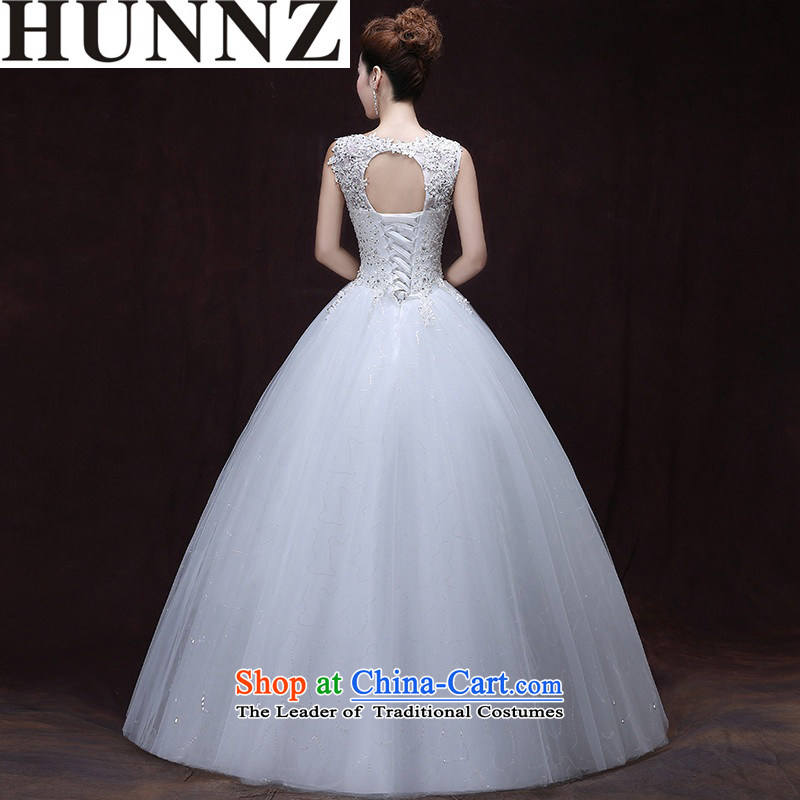 2015 Long one HUNNZ field shoulder palace replacing sleeveless shawl straps) Bride wedding white S,HUNNZ,,, shopping on the Internet