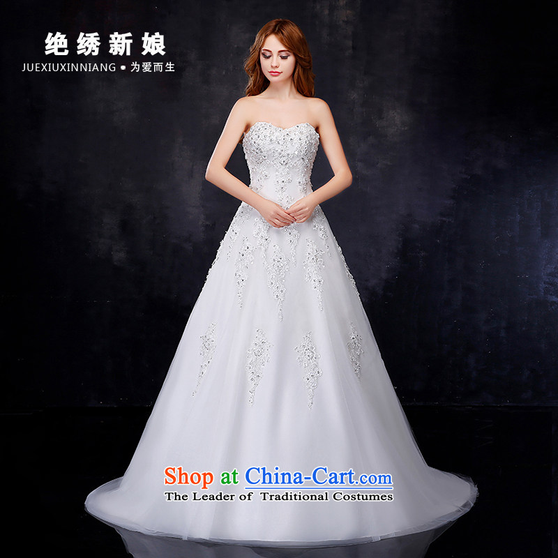 Embroidered is thenew Korean brides 2015 anointed chest code version video graphics bride pregnant women thin thin wedding dresses white tailored does not allow