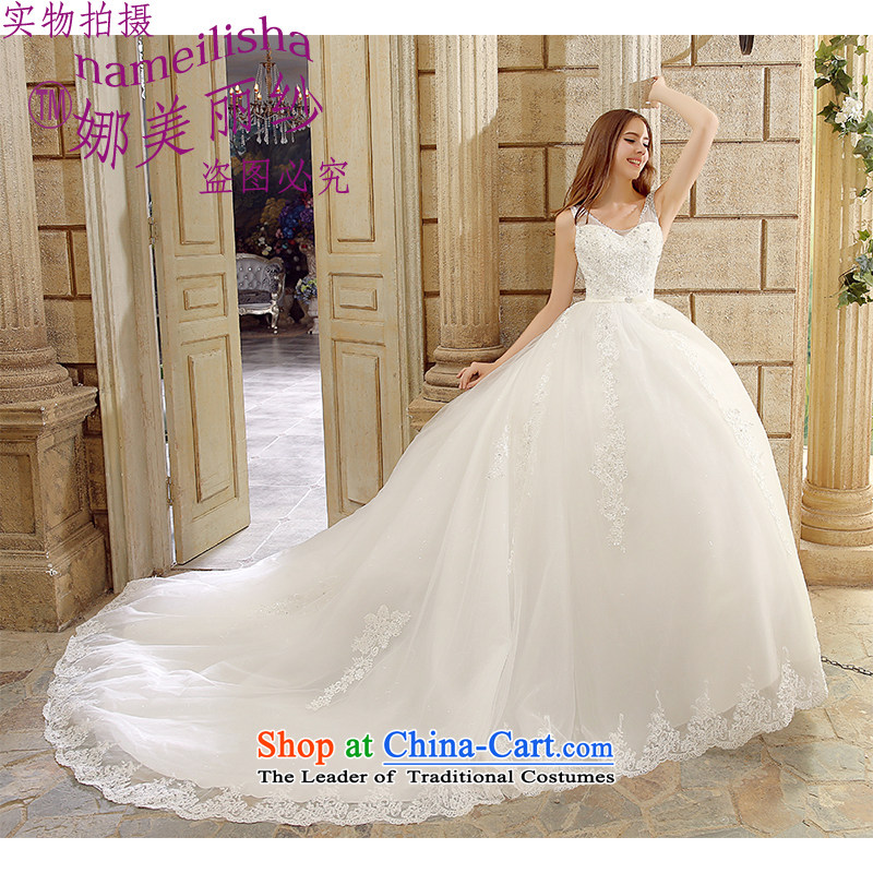 2015 new shoulders major tail Sau San wedding the beautiful yarn stylish marriages wedding band Korean style large lace video thin white XL, the factory outlets beautiful yarn (nameilisha) , , , shopping on the Internet