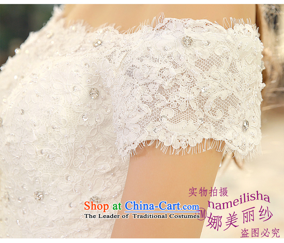 The beautiful new bride a yarn field to align the shoulder wedding stylish and simple marriage Sau San tie thin graphics Hand-stitched lace Korean style wedding package mail Princess White XL Photo, prices, brand platters! The elections are supplied in the national character of distribution, so action, buy now enjoy more preferential! As soon as possible.