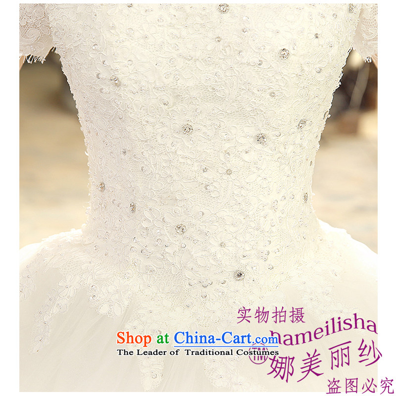 The beautiful new bride a yarn field to align the shoulder wedding stylish and simple marriage Sau San tie thin graphics Hand-stitched lace Korean style wedding package mail Princess White XL, the beautiful yarn (nameilisha) , , , shopping on the Internet