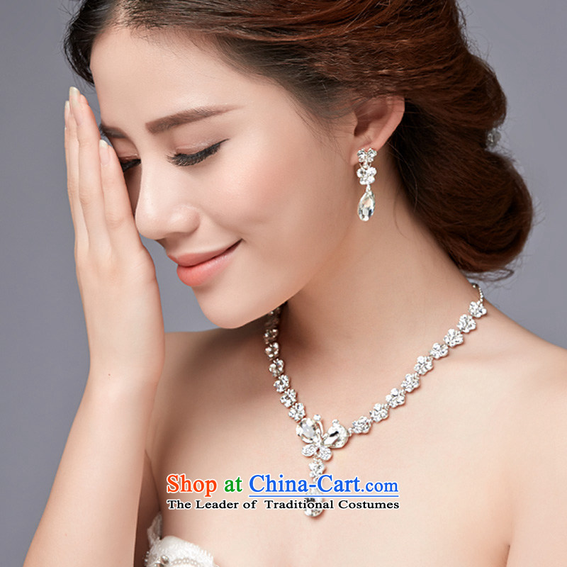 Lan-yi marriages wedding dresses accessories Korean Head Ornaments Crown necklace earrings Three Piece Accessory clip Ear Clip water drilling jewelry sets color pictures of the Friends (LANYI) , , , shopping on the Internet