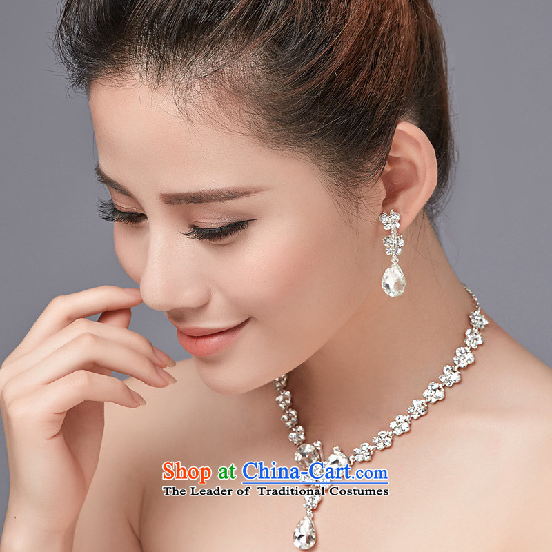Lan-yi marriages jewelry autumn new Korean wedding dresses accessories Head Ornaments Crown necklace earrings three piece Ear Clip earrings kit fall, new friends (LANYI) , , , shopping on the Internet