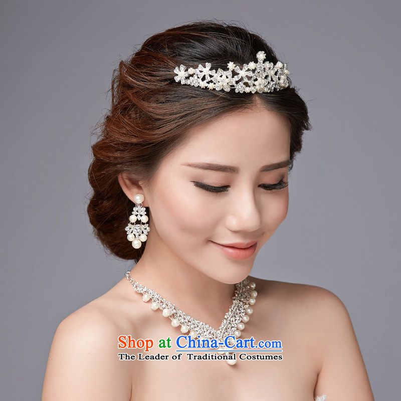 Lan-yi marriages wedding dresses accessories accessories Korean autumn New Head Ornaments Crown necklace earrings kits pearl ornaments drilling water packaged picture color, Yi (LANYI) , , , shopping on the Internet
