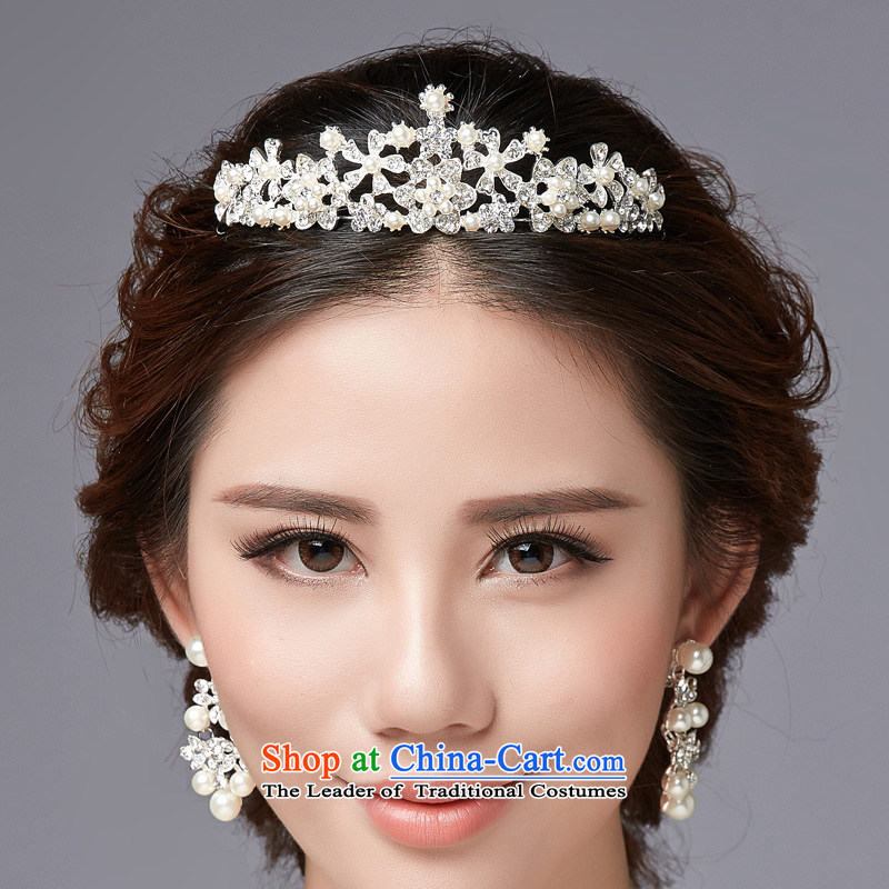 Lan-yi marriages wedding dresses accessories accessories Korean autumn New Head Ornaments Crown necklace earrings kits pearl ornaments drilling water packaged picture color, Yi (LANYI) , , , shopping on the Internet