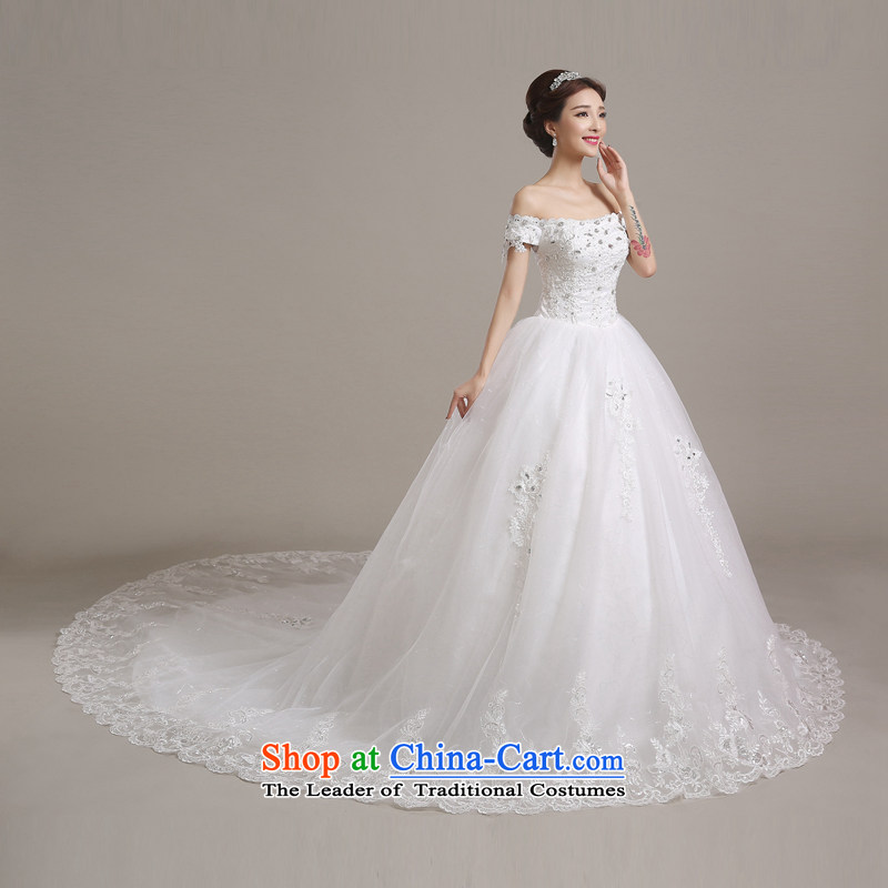 Time the new 2015 Syria at the stylish wedding dresses autumn and winter field shoulder graphics large bride thin to align the wedding dress tail) S time Syrian shopping on the Internet has been pressed.