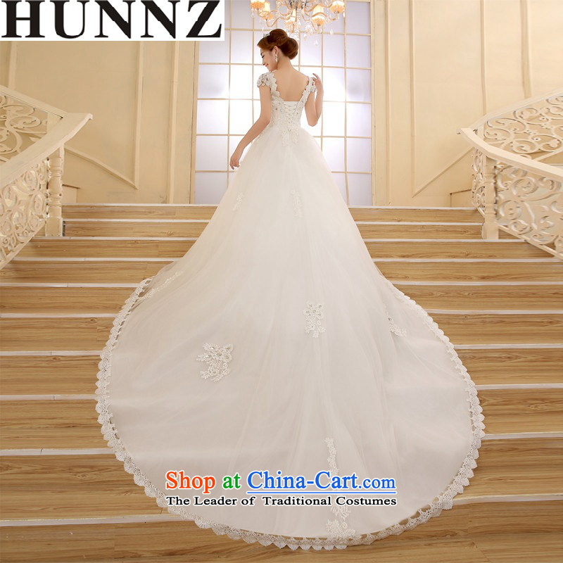      Stylish HUNNZ lace bride Wedding 2015 spring/summer to drag the new word straps, shoulder white M,HUNNZ,,, shopping on the Internet