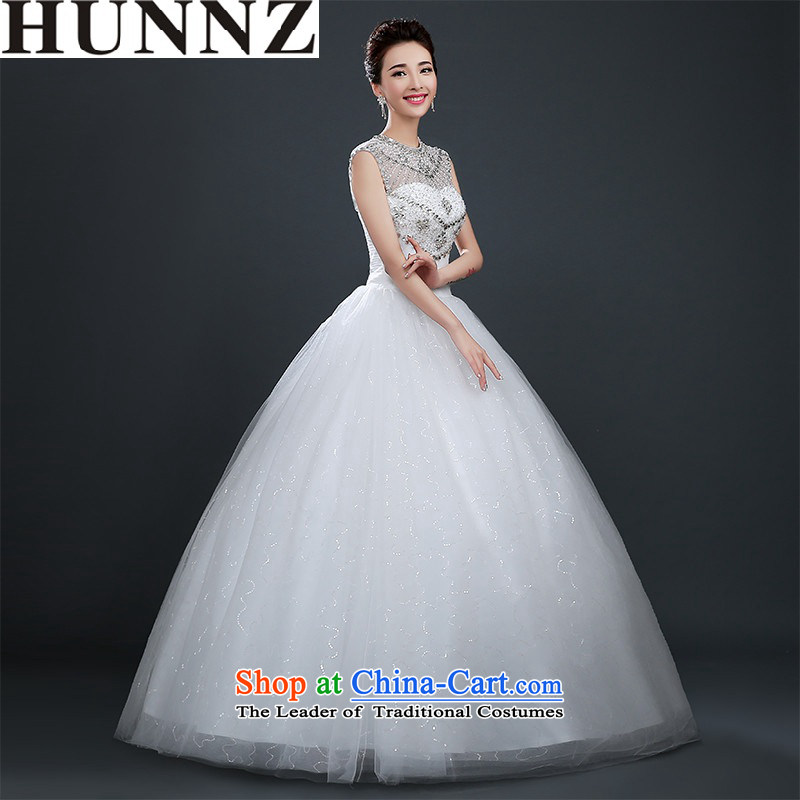 Hunnz straps 2015 stylish and simple word   Large shoulder Korean bon bon skirt bride wedding white L,HUNNZ,,, shopping on the Internet