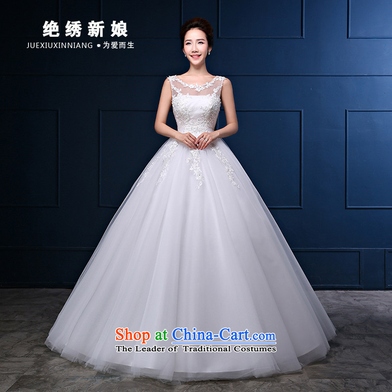Wedding dresses 2015 Summer new Korean minimalist shoulders to align graphics thin marriages a field shoulder wedding XXXL White