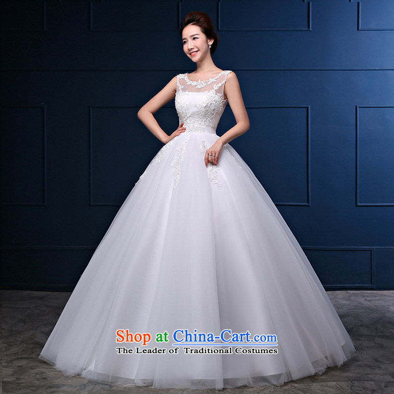 Wedding dresses 2015 Summer new Korean minimalist shoulders to align graphics thin marriages a field shoulder wedding XXXL, white is embroidered bride shopping on the Internet has been pressed.