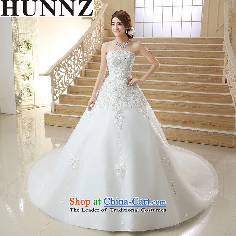 New stylish 2015 HUNNZ spring and summer and chest gauze sleeveless long minimalist larger bride wedding white S,HUNNZ,,, shopping on the Internet