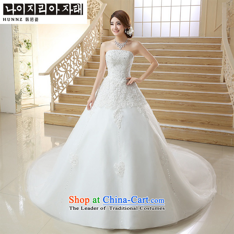 Hannizi 2015 stylish and simple stylish large Sau San long spring and summer and chest bride wedding white S, Korea, Gigi Lai (hannizi) , , , shopping on the Internet