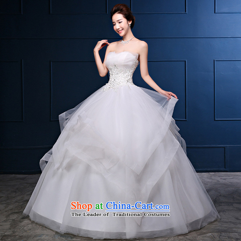 Embroidered is by no means a bride wedding dresses in the summer and autumn of 2015, new marriages stylish anointed chest lace to align the minimalist Korean skirt white XXL, bon bon is embroidered bride shopping on the Internet has been pressed.