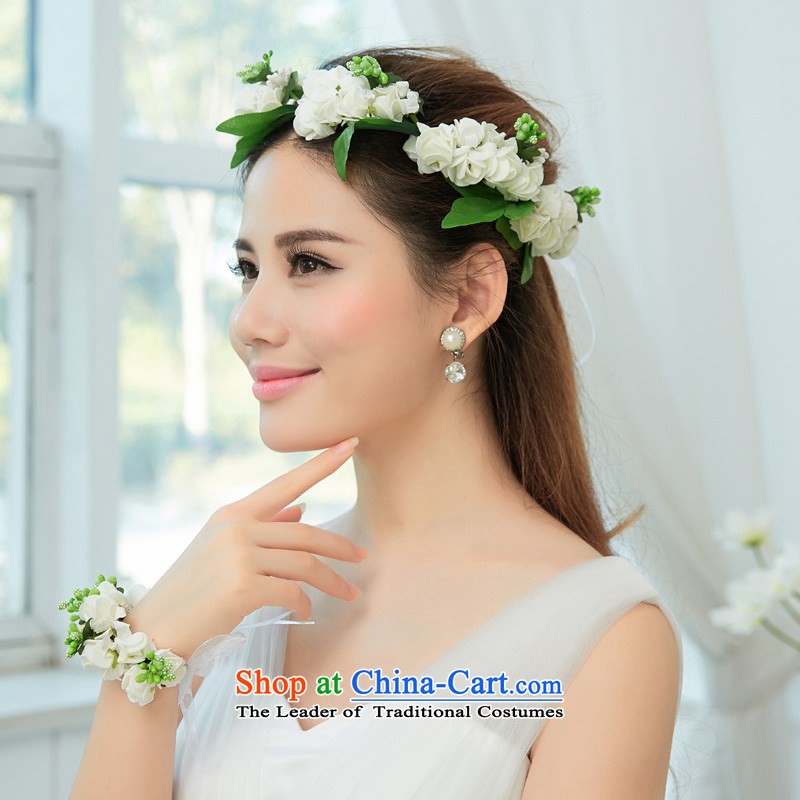 The Friends of the fresh flower leis sum girl brides holiday photo champagne pink flower garlands wrist kit bridesmaid head flower wrist spend two kits of champagne color (LANYI Yi) , , , shopping on the Internet