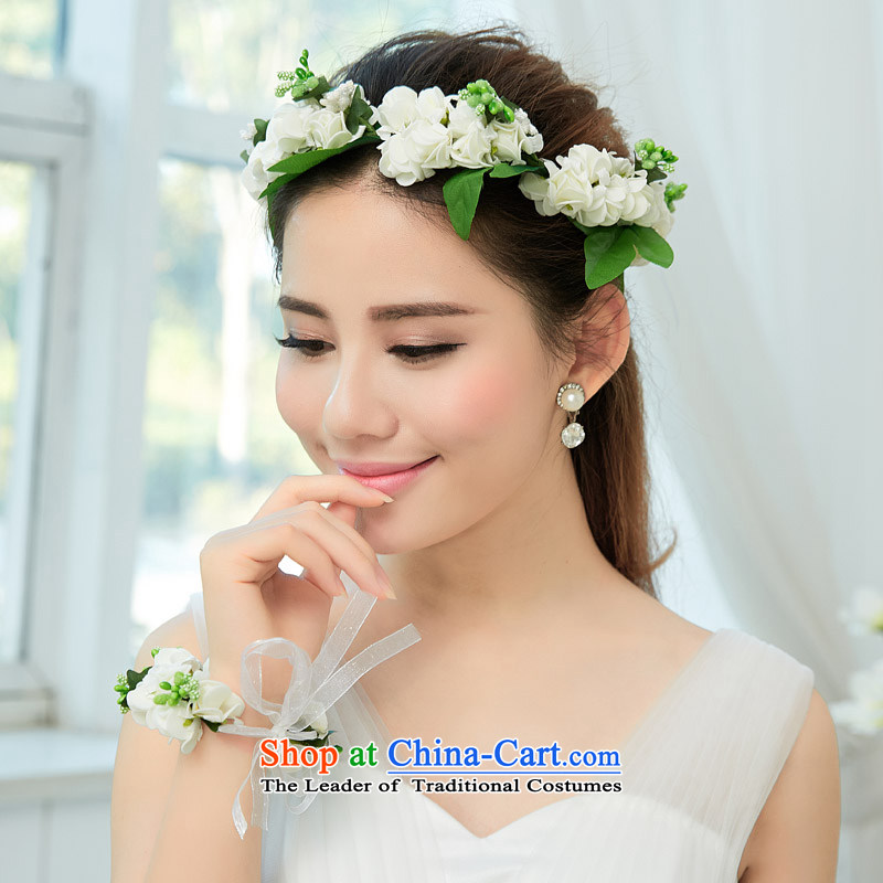 The Friends of the fresh flower leis sum girl brides holiday photo champagne pink flower garlands wrist kit bridesmaid head flower wrist spend two kits of champagne color (LANYI Yi) , , , shopping on the Internet