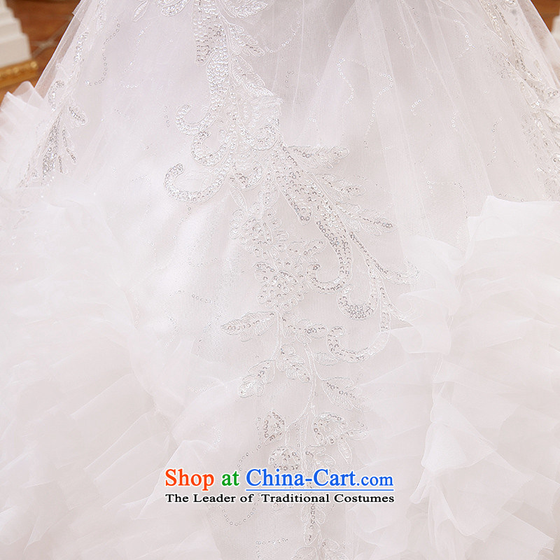 2015 Long wiped HUNNZ chest straps inside the palace small trailing bride wedding white simple and stylish large white L,HUNNZ,,, shopping on the Internet