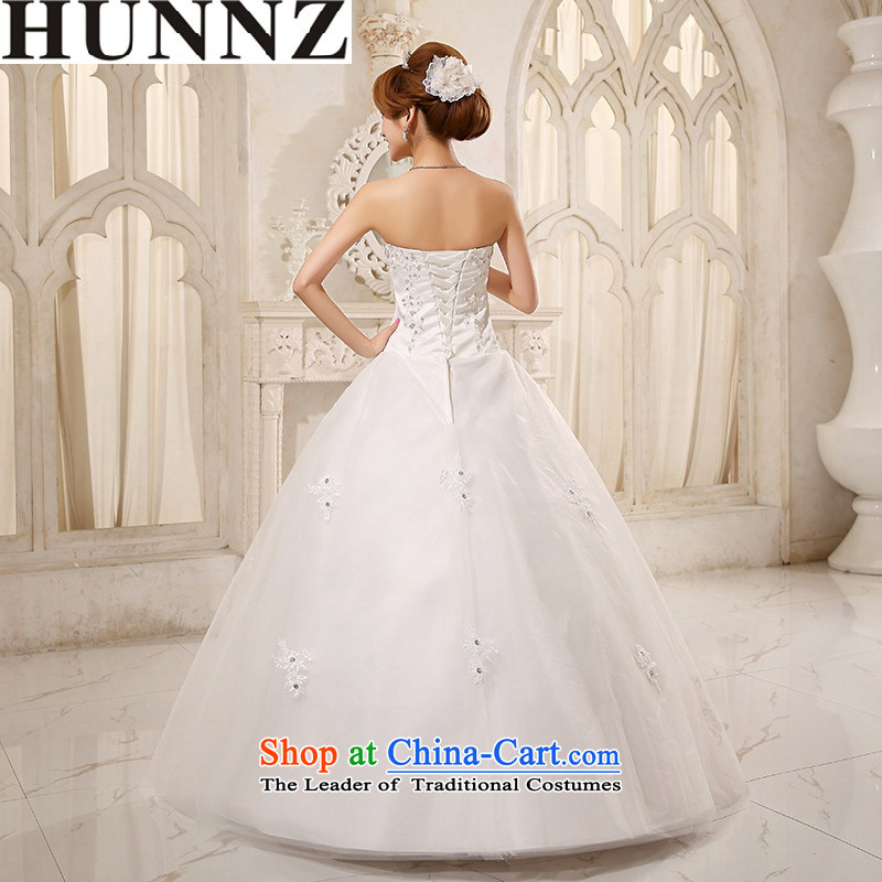 2015 Long Euro HUNNZ root yarn straps and chest Korean Princess Bride wedding dress party white XXL,HUNNZ,,, shopping on the Internet