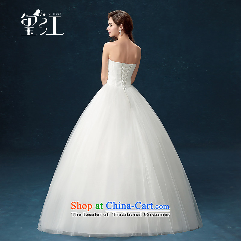 Jiang wedding dresses seal 2015 Winter Korean anointed chest marriages to align yarn bon bon skirt long white, larger Sau San lace diamond wedding female white XL, seal has been pressed Jiang shopping on the Internet