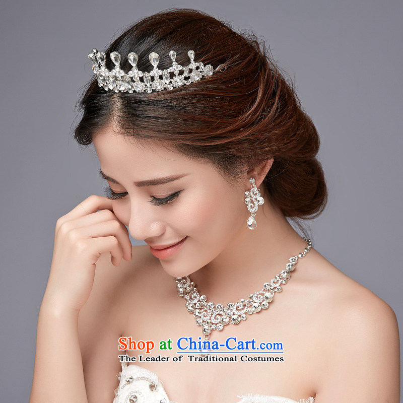 In 2015, Friends bride wedding dresses accessories Korean brides Crown Head Ornaments necklaces, earrings Ear Clip Kits wedding dress accessory kit 3 new products, Autumn (LANYI Yi) , , , shopping on the Internet