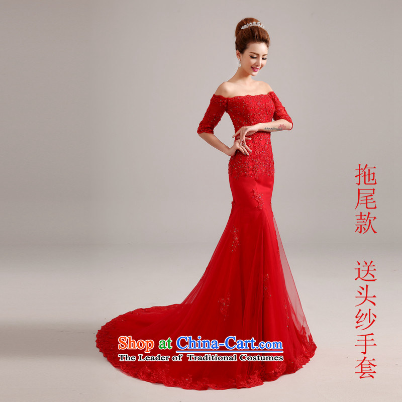 Hannizi 2015 stylish and simple large Sau San tie a small shoulder tail field bride red wedding red tail M Won, Gigi Lai (hannizi) , , , shopping on the Internet