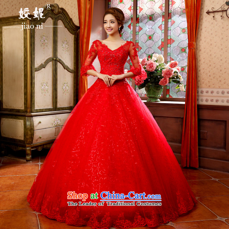 Hannizi 2015 stylish and simple Sau San V-Neck Princess skirt stays simple and stylish bride wedding , Korea Red M, Gigi Lai (hannizi) , , , shopping on the Internet