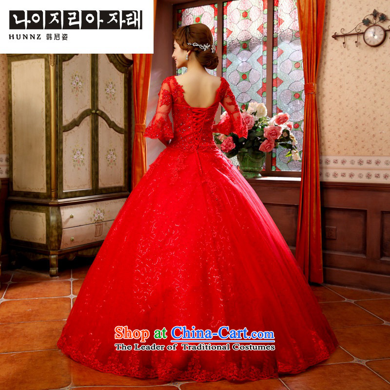 Hannizi 2015 stylish and simple Sau San V-Neck Princess skirt stays simple and stylish bride wedding , Korea Red M, Gigi Lai (hannizi) , , , shopping on the Internet