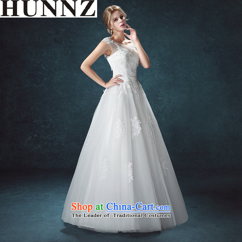 2015 Long one HUNNZ field shoulder strap style palace is simple and stylish large Sau San bride wedding white XXL,HUNNZ,,, shopping on the Internet