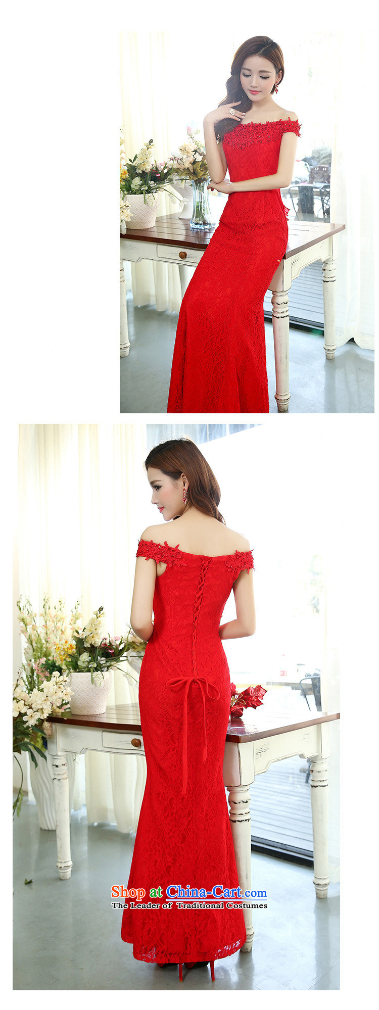 Morcar Connie snow fall 2015 new women's shoulders a tail married women wedding Korean Foutune of Sau San video thin straps crowsfoot lace dresses nights at red L picture, prices, brand platters! The elections are supplied in the national character of distribution, so action, buy now enjoy more preferential! As soon as possible.
