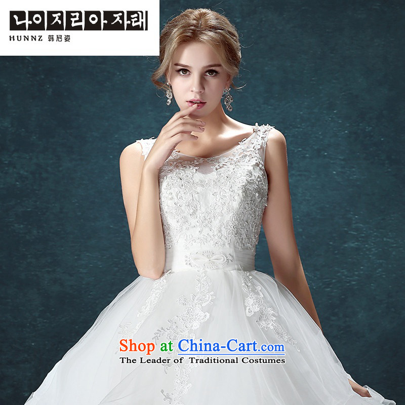 Hannizi 2015 stylish and simple word   shoulder straps Korean bon bon skirt bride wedding white XXL, won, Gigi Lai (hannizi) , , , shopping on the Internet