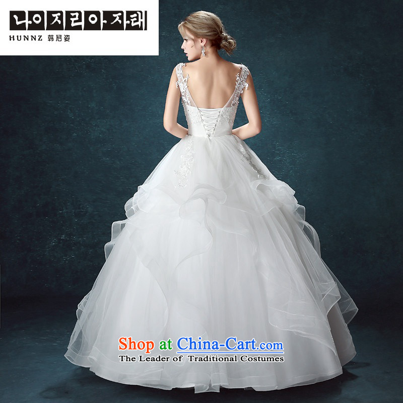 Hannizi 2015 stylish and simple word   shoulder straps Korean bon bon skirt bride wedding white XXL, won, Gigi Lai (hannizi) , , , shopping on the Internet