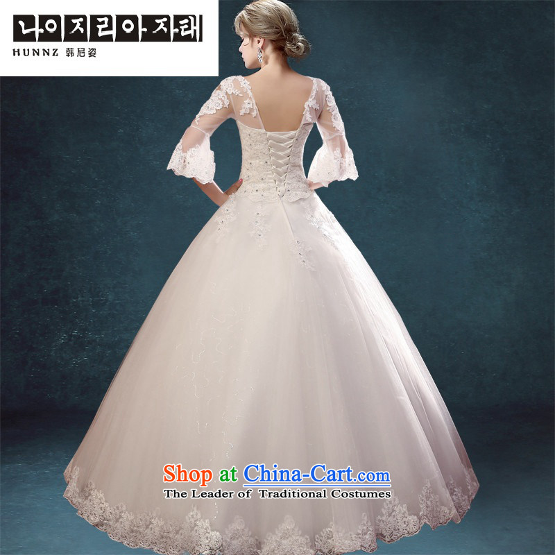 Hannizi 2015 stylish and simple Sau San lace V-Neck Korean bon bon skirt bride wedding White XL, Korea, Gigi Lai (hannizi) , , , shopping on the Internet