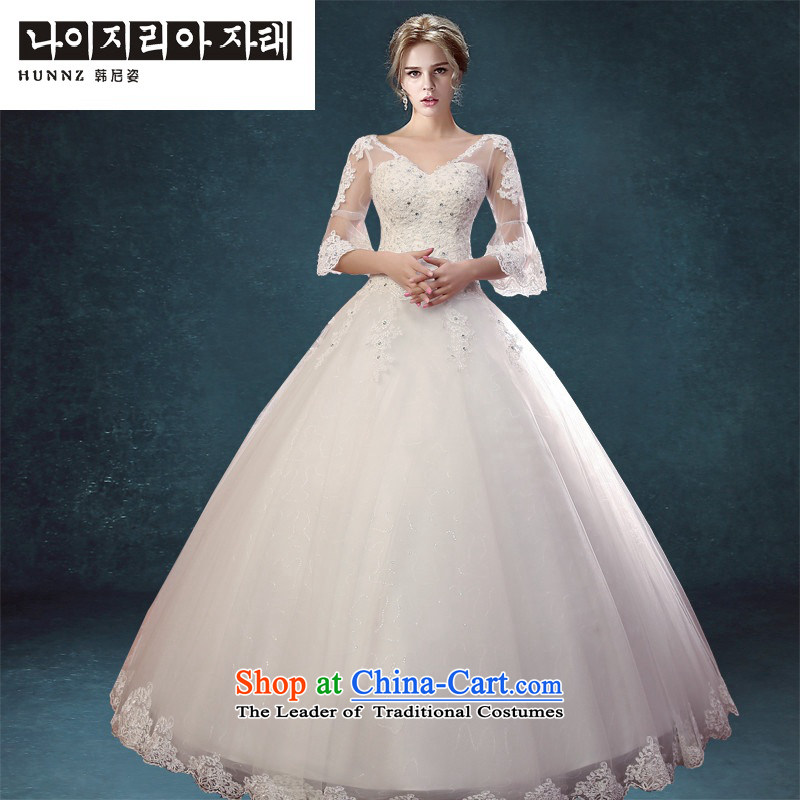 Hannizi 2015 stylish and simple Sau San lace V-Neck Korean bon bon skirt bride wedding White XL, Korea, Gigi Lai (hannizi) , , , shopping on the Internet