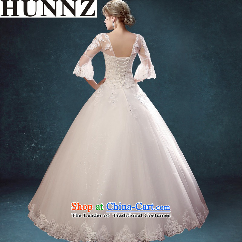Hunnz long 2015 V-Neck Strap bon bon skirt lace outdoor bride wedding large white yard white XL,HUNNZ,,, shopping on the Internet