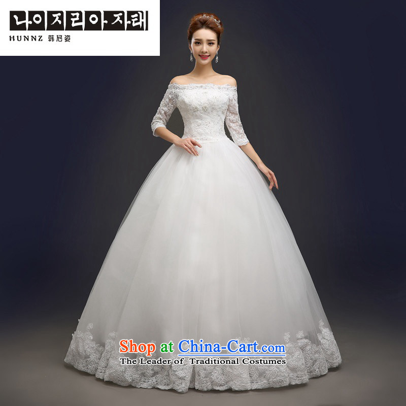 Hannizi 2015 stylish and simple large princess skirts Sau San lace the word support shoulder Korean brides wedding XXL, white, Gigi Lai (hannizi won) , , , shopping on the Internet