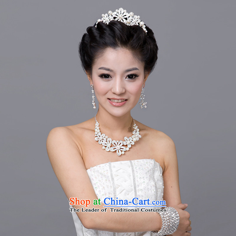  The new 2015 International Friendship marriage jewelry pearl necklaces crown earrings bride jewelry three kit wedding accessories crown, talks trim (JINGSHI) , , , shopping on the Internet