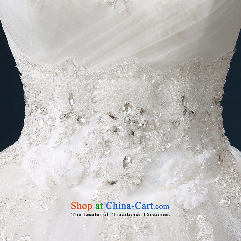 Jiang wedding dresses seal 2015 autumn and winter Korean word shoulders bride wedding dress skirt white lace foutune straps to align the large bon bon skirt wedding female white M seal Jiang shopping on the Internet has been pressed.