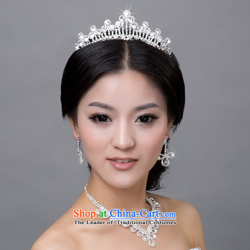  The new 2015 International Friendship jewelry wedding dresses accessories accessories bride crown necklace earrings Kit 3 Crown, talks trim (JINGSHI) , , , shopping on the Internet